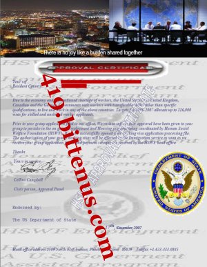HSWF APPROVAL CERTIFICATE
